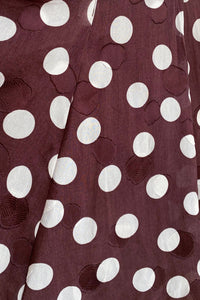 BROWN DOTTED FLARE SKIRT