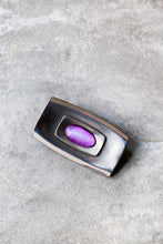 Load image into Gallery viewer, PURPLE OVALIME PEWTER BROOCH