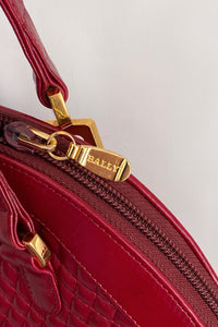 BALLY / RED QUILTED LAMBSKIN BAG