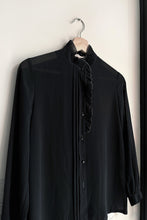 Load image into Gallery viewer, BLACK RUFFLED PLATE BLOUSE