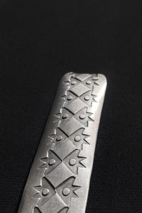 SILVER ABSTRACT HAMMERED BROOCH