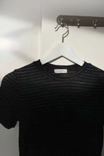 Load image into Gallery viewer, BLACK STRIPED SHEER TOP