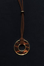 Load image into Gallery viewer, ANIMAL PRINT DISC LEATHER NECKLACE