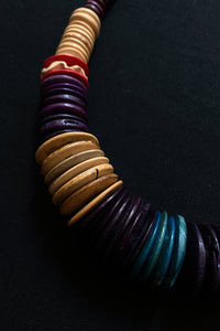 COLOURFUL BODEO WOODEN TRIBAL NECKLACE